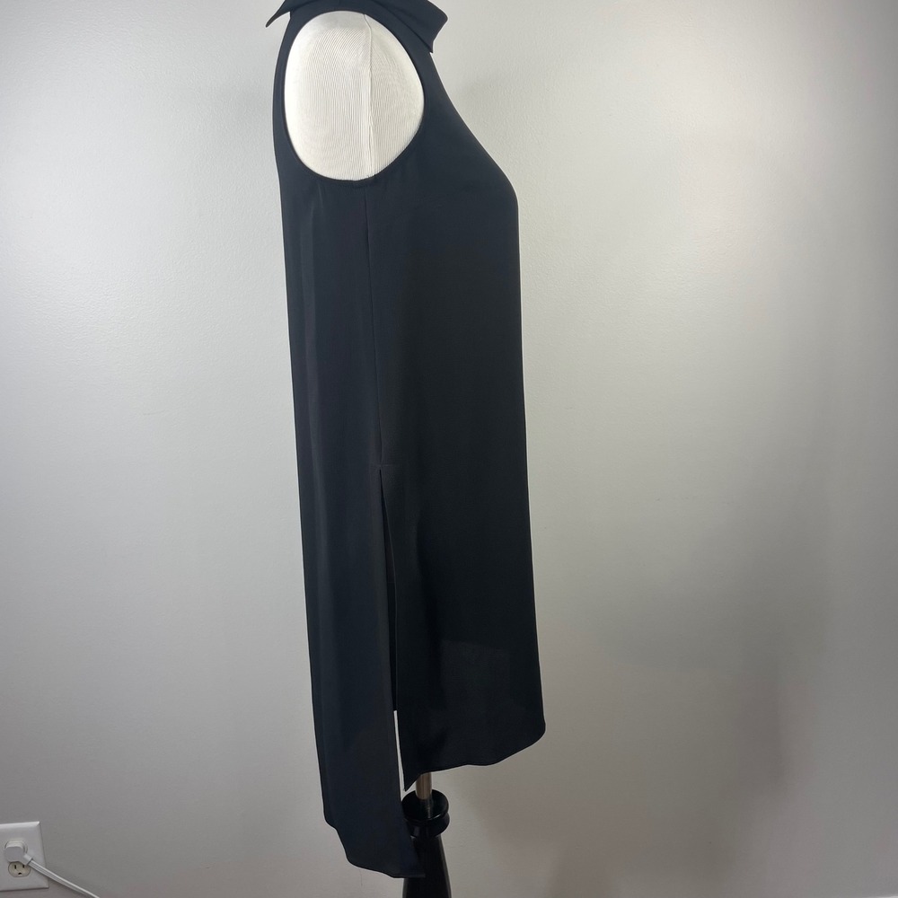 Vince Camuto Black Sleeveless Mock Neck High Low Shift Dress Womens XS - Picture 2 of 11